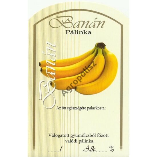 Pálinka üveg címke banán II 10 db/cs